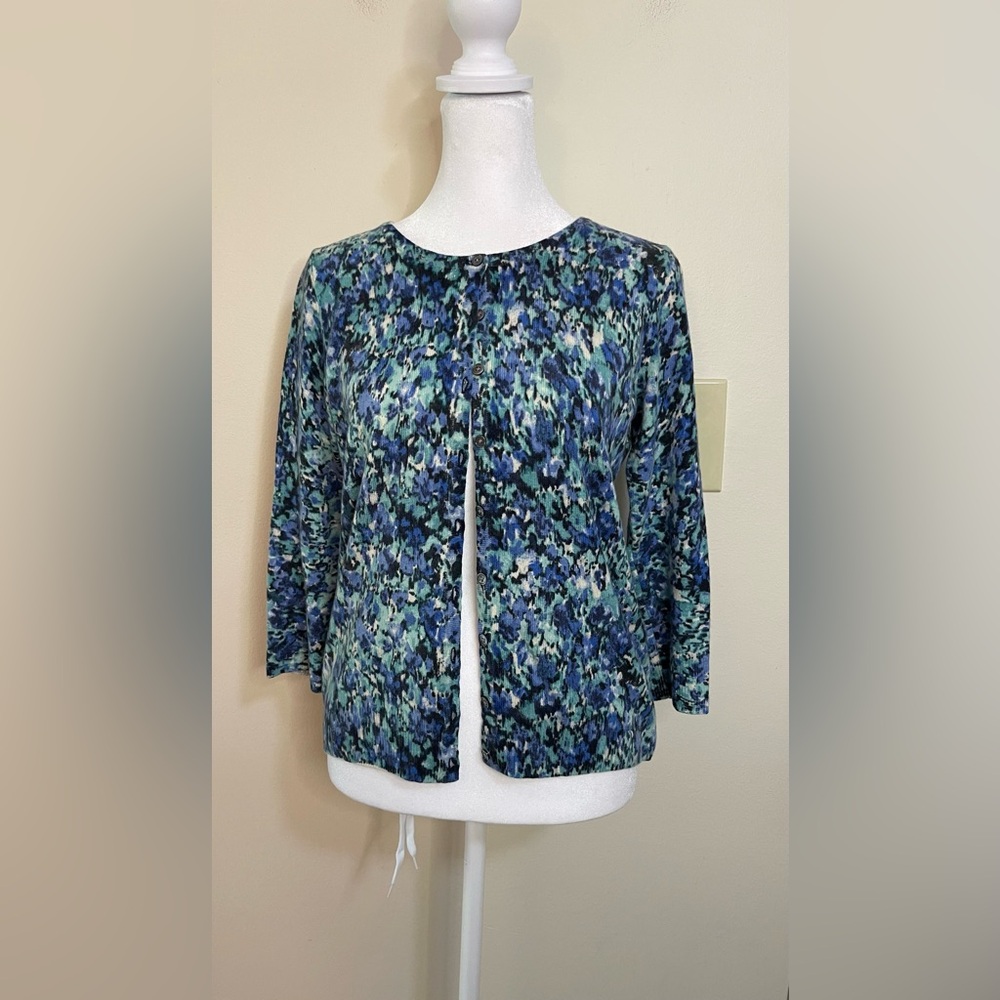 Talbots Women’s Pure Cashmere 3/4 Sleeves Sweater Cardigan Size Medium Petite